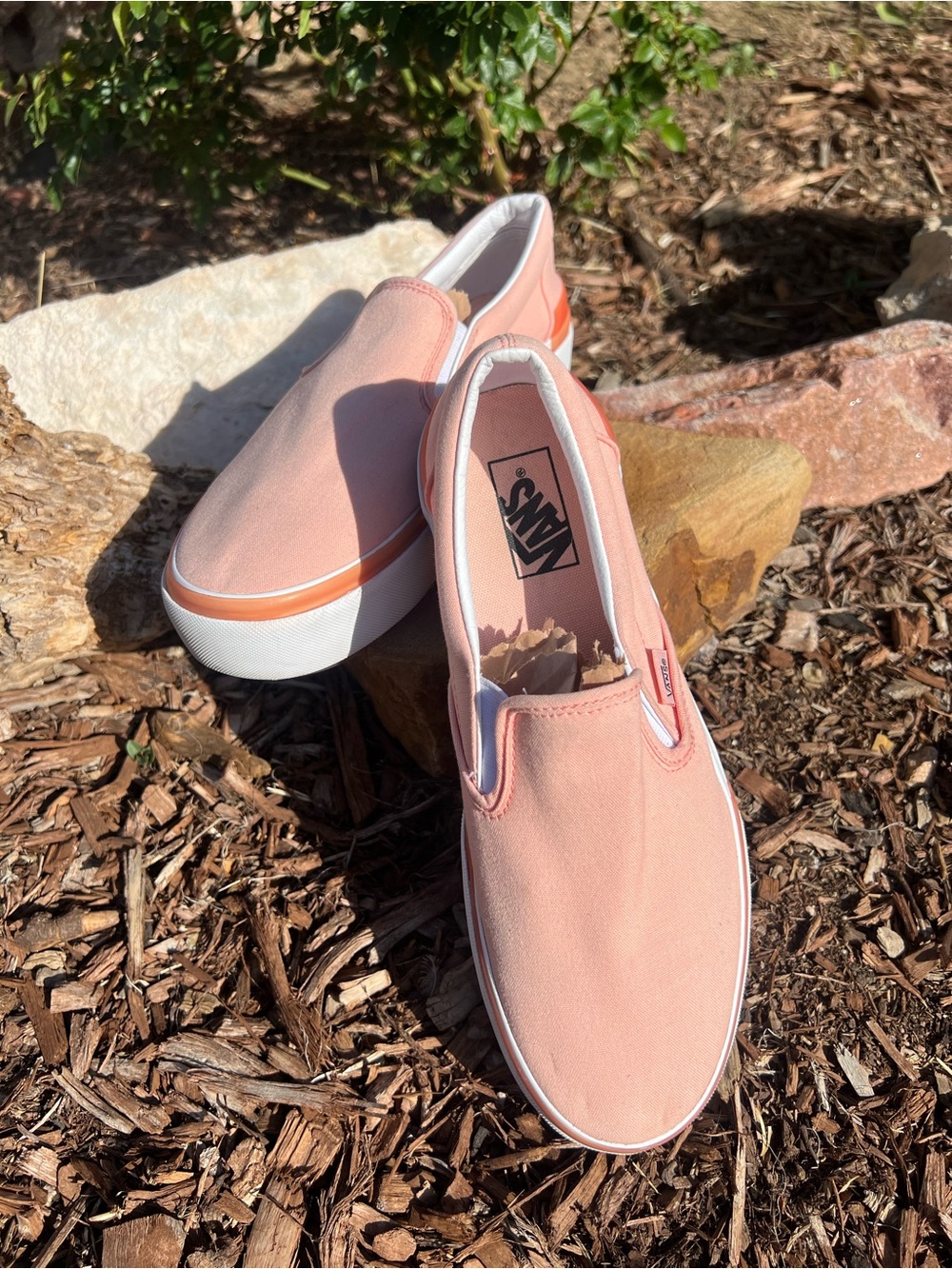 Vans Eras Peachy/light pink Color Canvas Slip-On Sneakers Chunky Soles